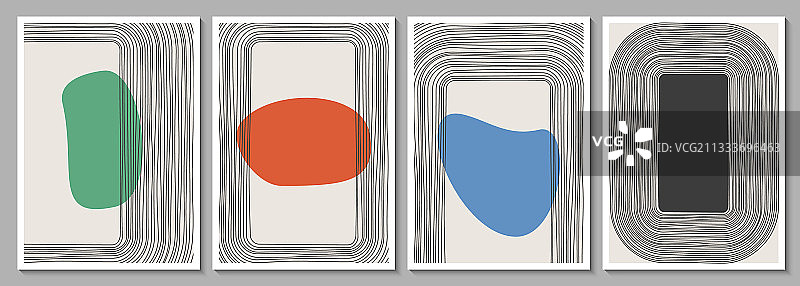 几何简约抽象手绘海报图片素材