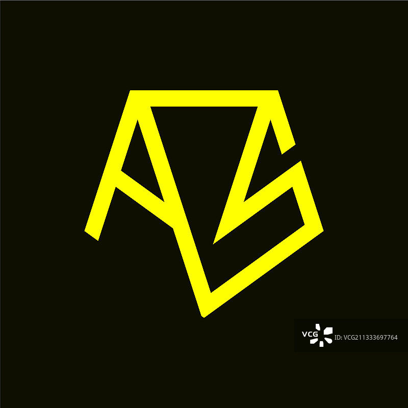 首字母SA的五边形图标标志模板图片素材