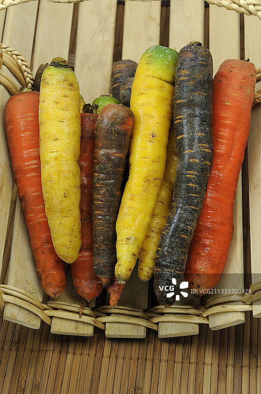 “杜布斯黄”、“布列塔尼沙地”、“紫罗兰”胡萝卜图片素材