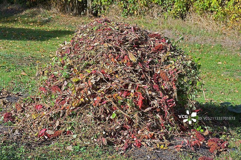 秋季花园中的堆肥图片素材