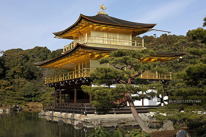 日本京都金阁寺的金阁图片素材