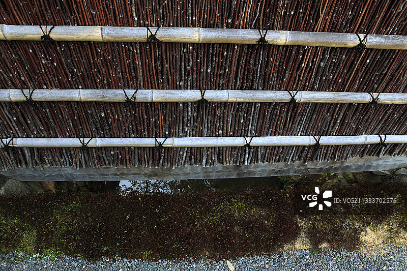 京都桂离宫的竹墙图片素材