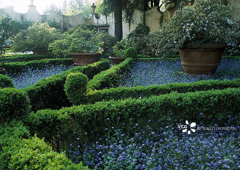 卡波尼别墅的阿古姆花园，意大利图片素材