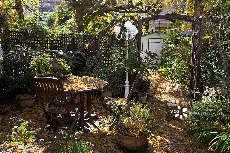 法国阿尔卡雄秋季花园图片素材