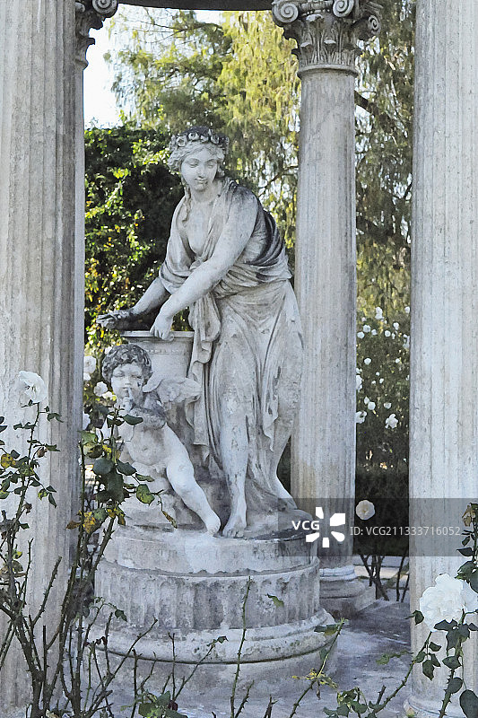 美国加利福尼亚州亨廷顿植物园的雕像图片素材