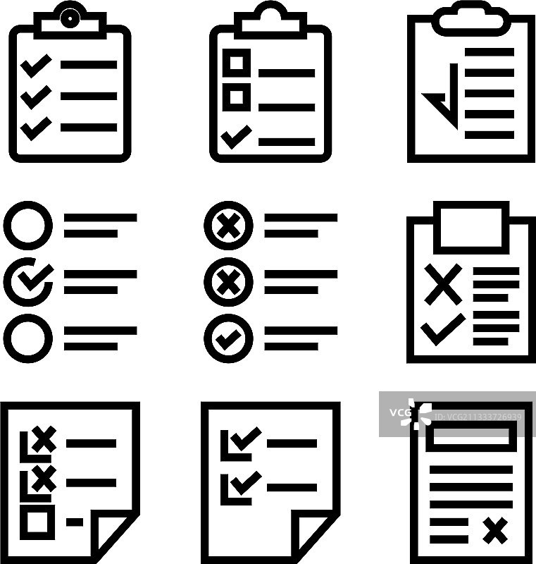 复选框列表图标或标志隔离符号图片素材