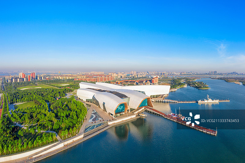 天津市滨海新区海洋博物馆航拍全景图图片素材