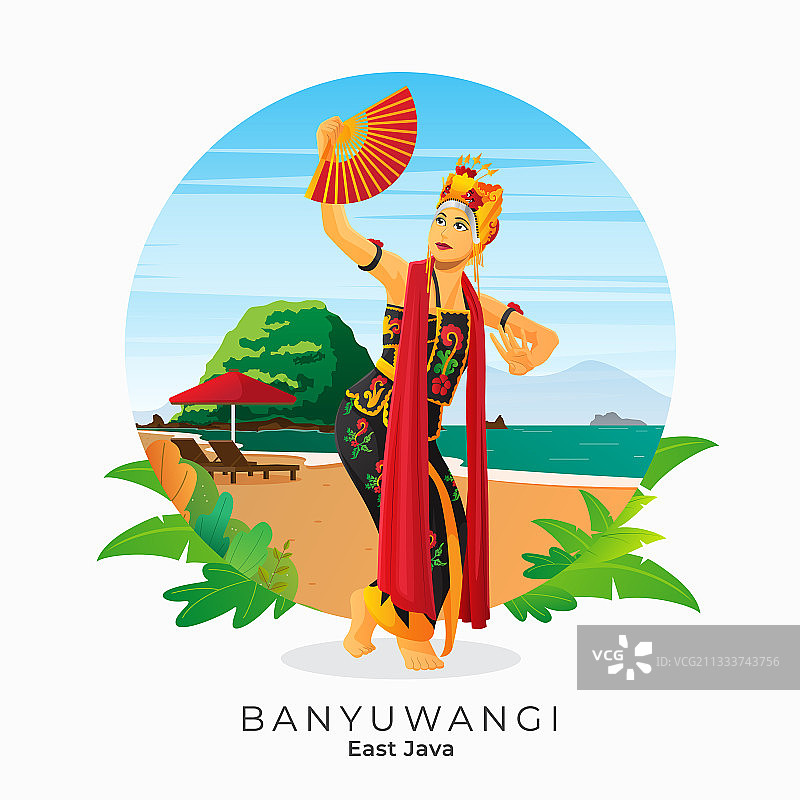 来自印度尼西亚东爪哇岛巴纽旺宜的甘德鲁舞图片素材