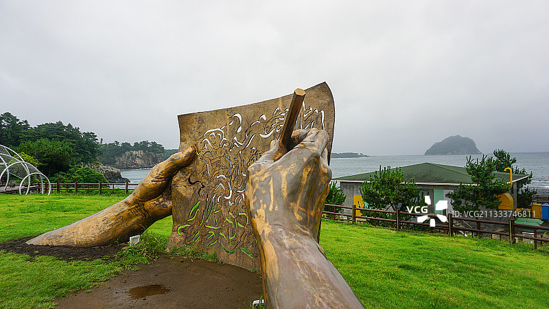 韩国济州岛 作家之路 雕塑图片素材