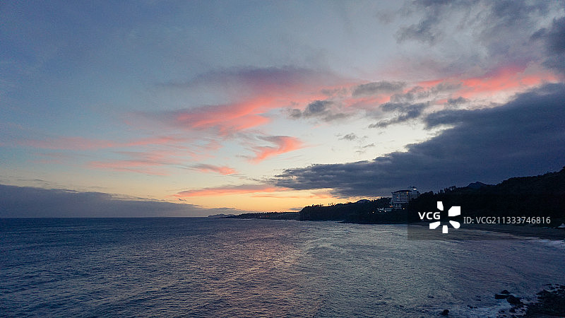 韩国济州岛 中文海滩 暮色图片素材