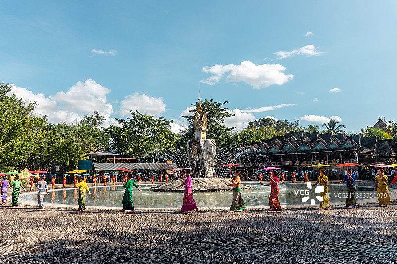 西双版纳泼水节图片素材