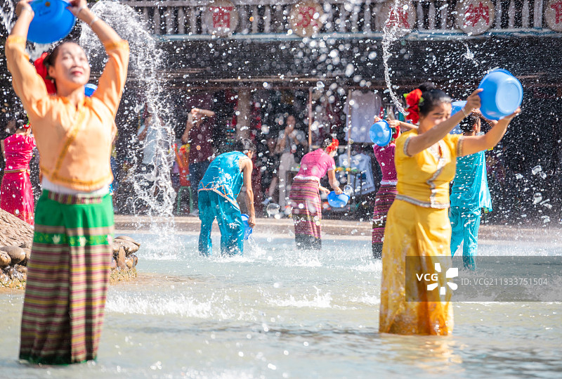 西双版纳泼水节图片素材
