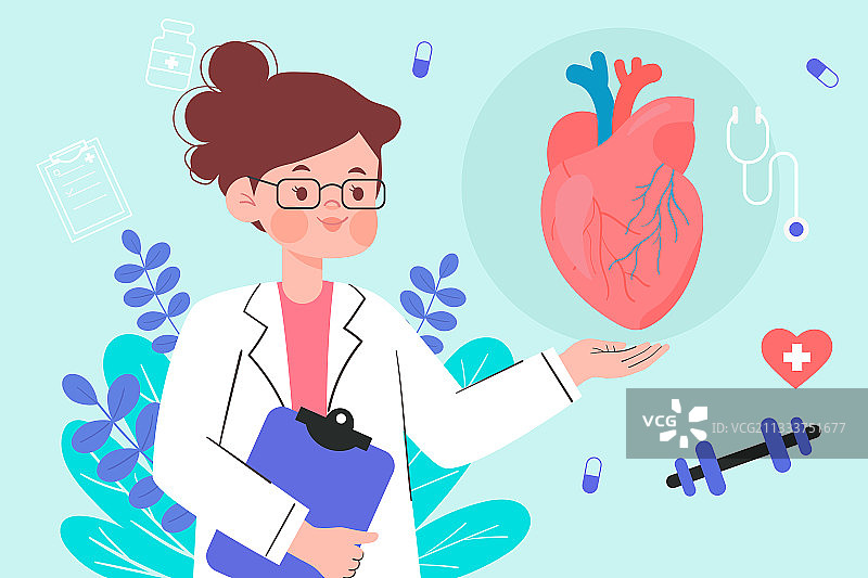 呵护心脏健康矢量插画图片素材