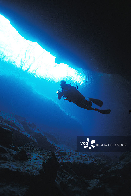 墨西哥尤卡坦半岛科苏梅尔岛的洞穴潜水图片素材