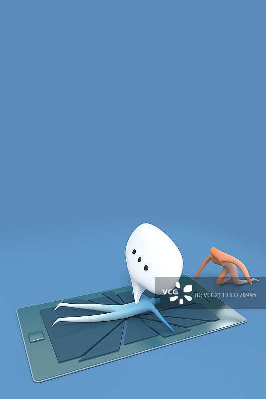 人趴在手机上图片素材