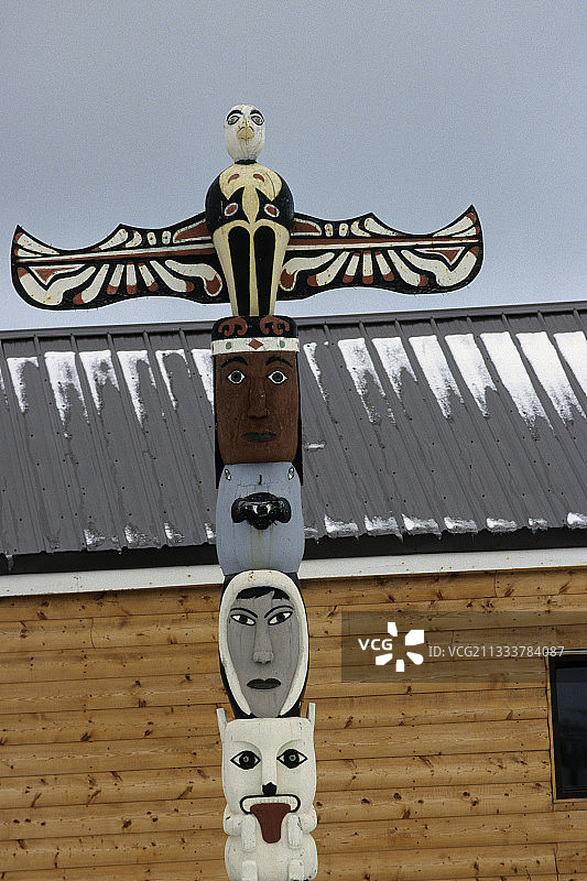 加拿大丘吉尔镇的印度图腾图片素材