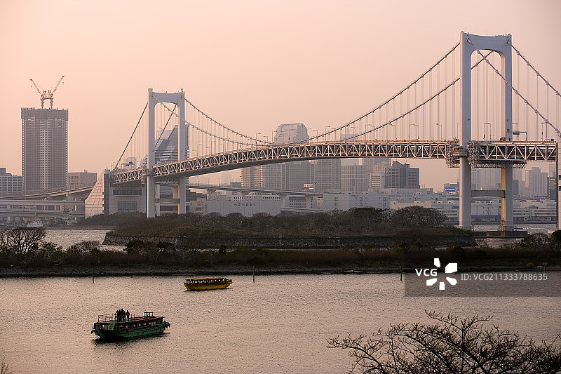 日本东京御台场彩虹桥图片素材