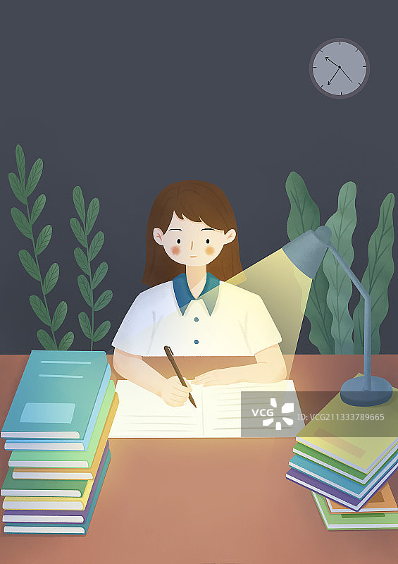 学生 高考 插画 学习图片素材