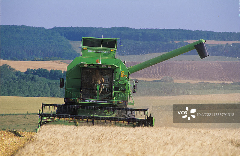 法国摩泽尔省的大麦收成图片素材