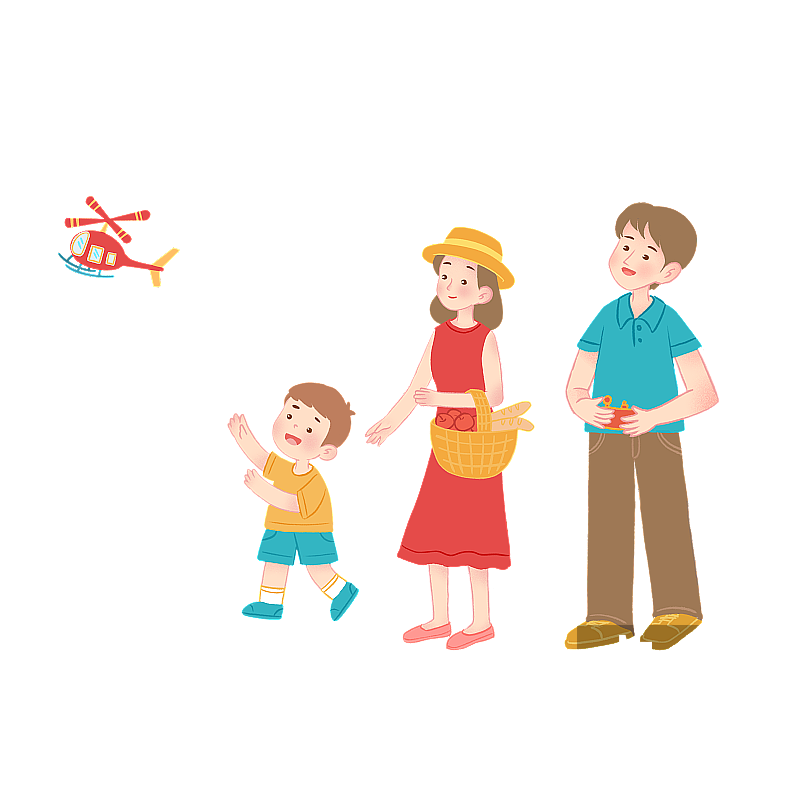 卡通,人物,家庭,父亲,母亲,节日,陪伴,保险,旅游,外出,图片素材