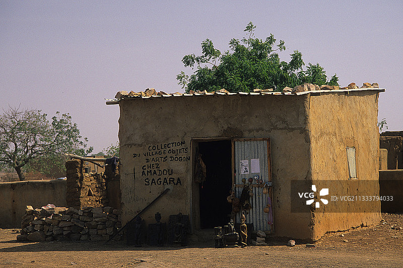 马里，多贡地区的多贡族物品商店图片素材