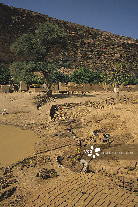 马里卡尼孔博莱地区砖块制造图片素材