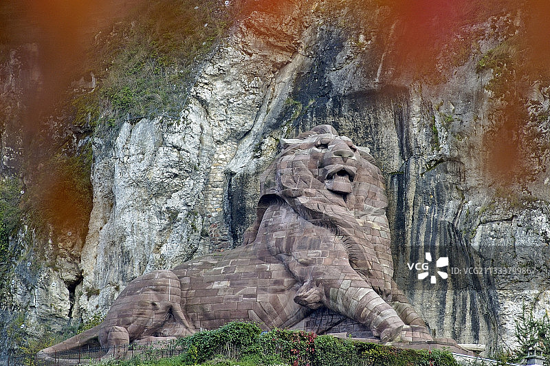 法国巴特霍尔迪的贝尔福狮子雕塑图片素材