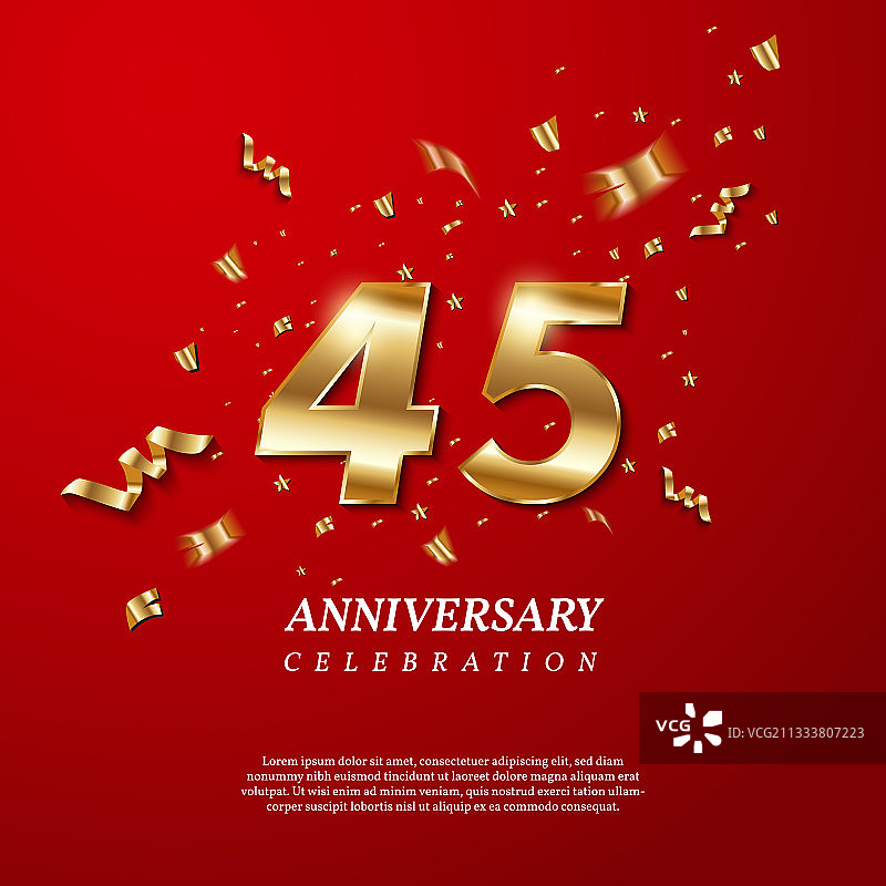 45周年庆典金色数字图片素材