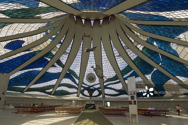 巴西利亚大教堂内部，巴西联邦区图片素材