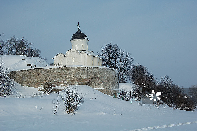 俄罗斯新拉多加的东正教堂图片素材