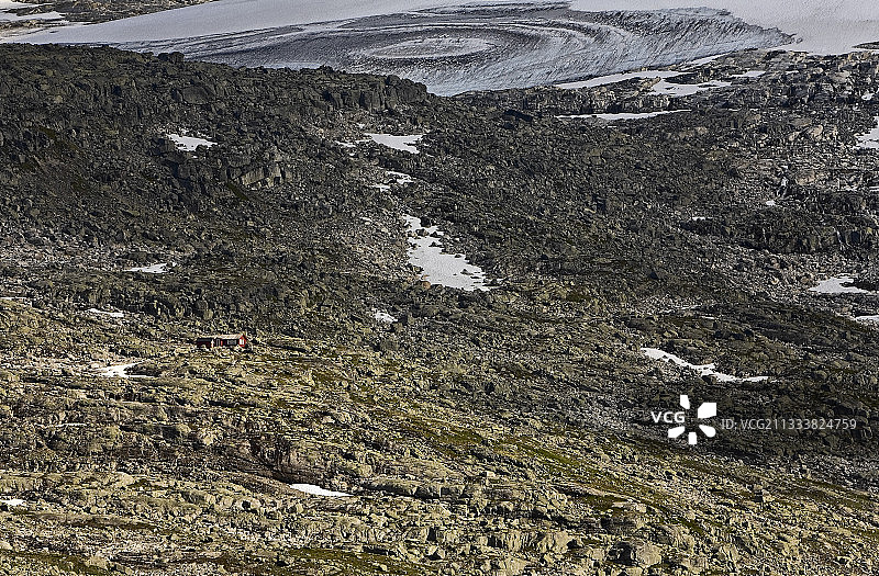 约通黑门挪威地区的棚屋和冰川图片素材