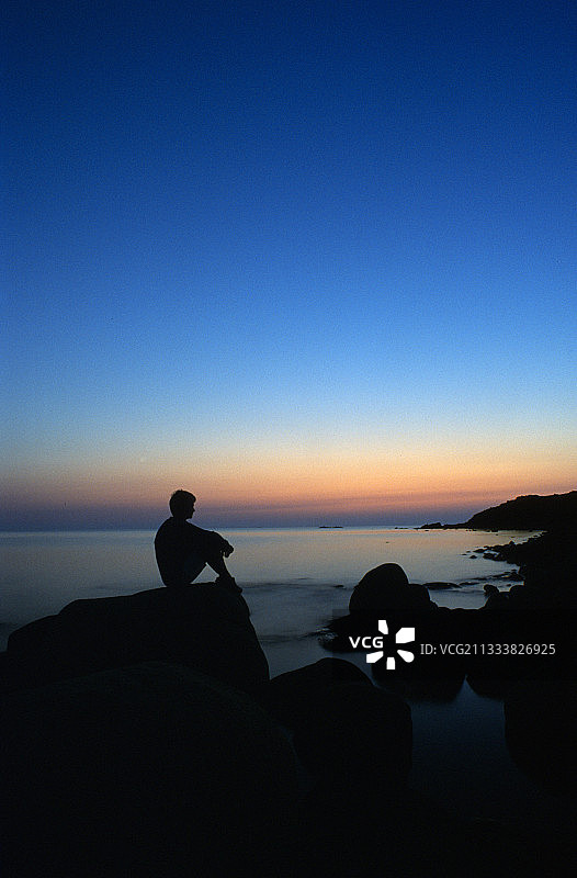 日落时分的意大利撒丁岛佩科拉角图片素材