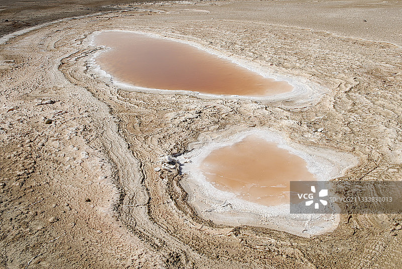 圣伊格纳西奥泻湖的盐和水沉积物图片素材