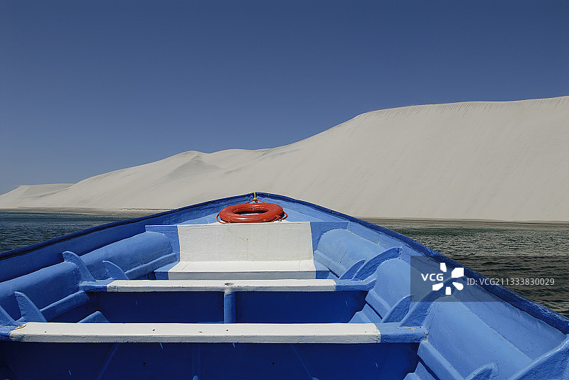 列布雷眼泻湖上的渔船图片素材