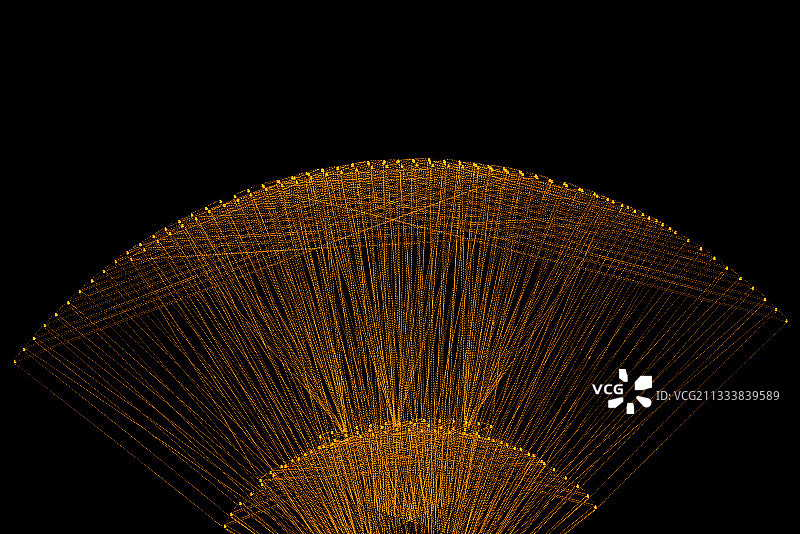 金线编织的扇面图片素材
