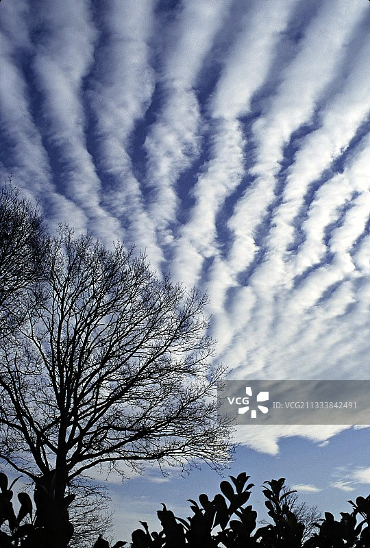 冬季法国诺曼底上空的卷积云图片素材