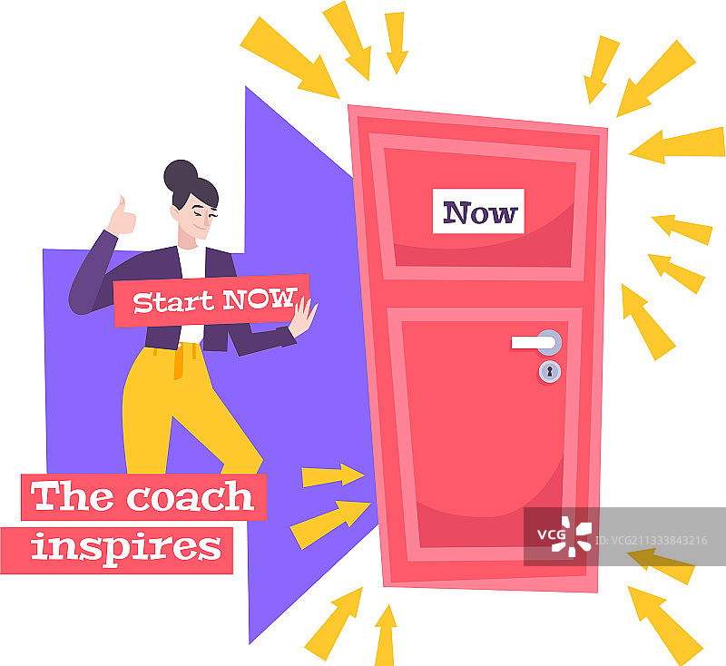 教练激励扁平化设计图片素材