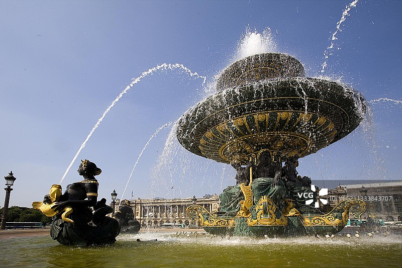 法国巴黎协和广场喷泉图片素材