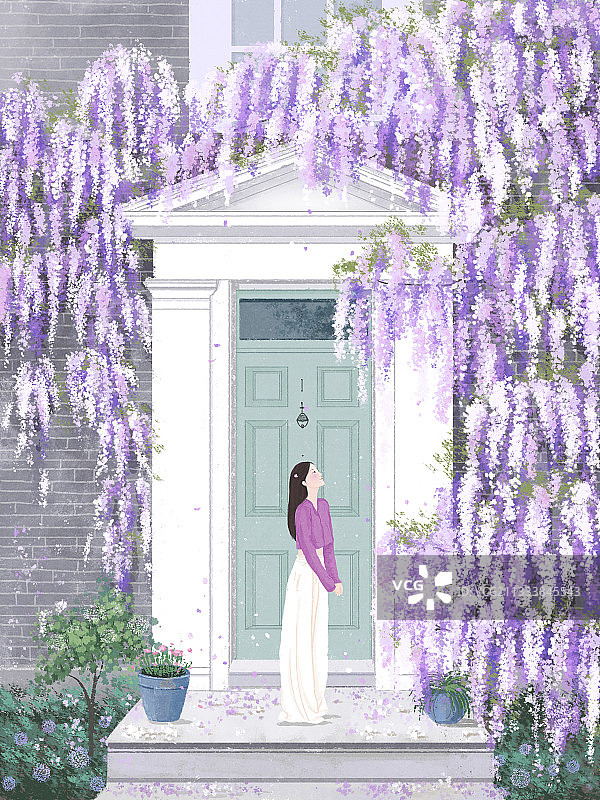 少女与花图片素材