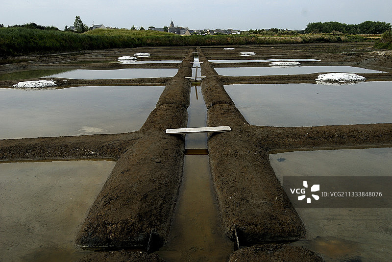 在法国盖朗德盐场收集的盐图片素材