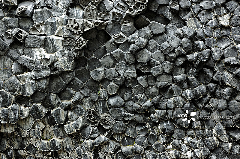 冰岛的玄武岩柱顶端图片素材