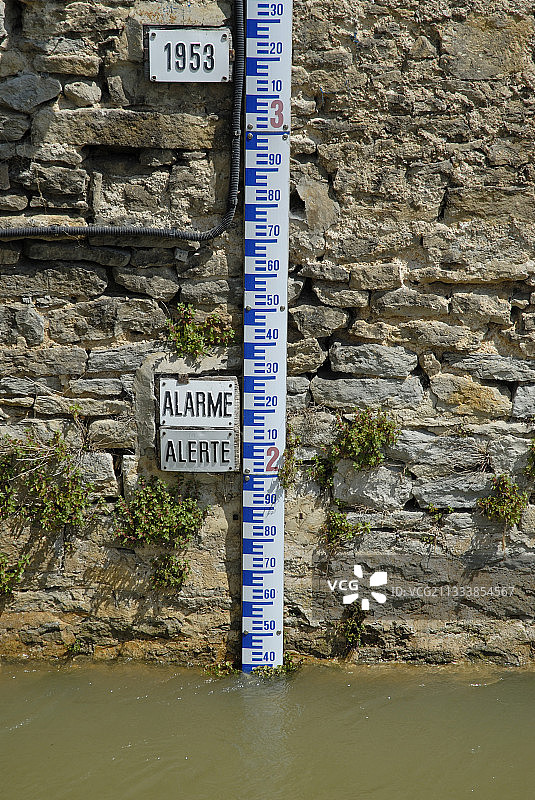 测量卢埃河水位的上涨图片素材