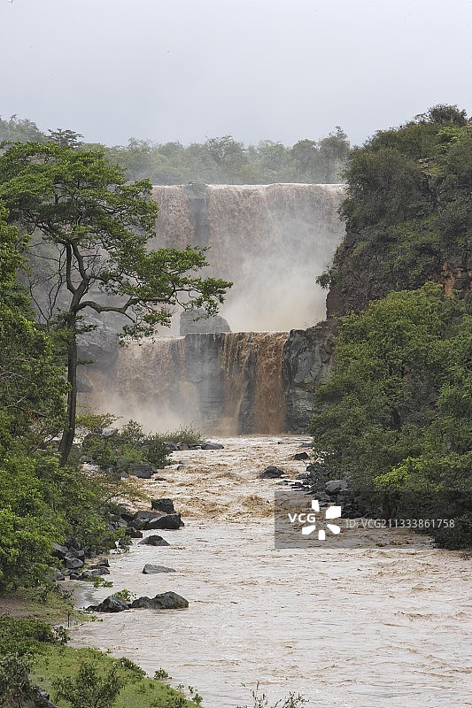 埃塞俄比亚奥莫山谷的阿乔拉瀑布图片素材