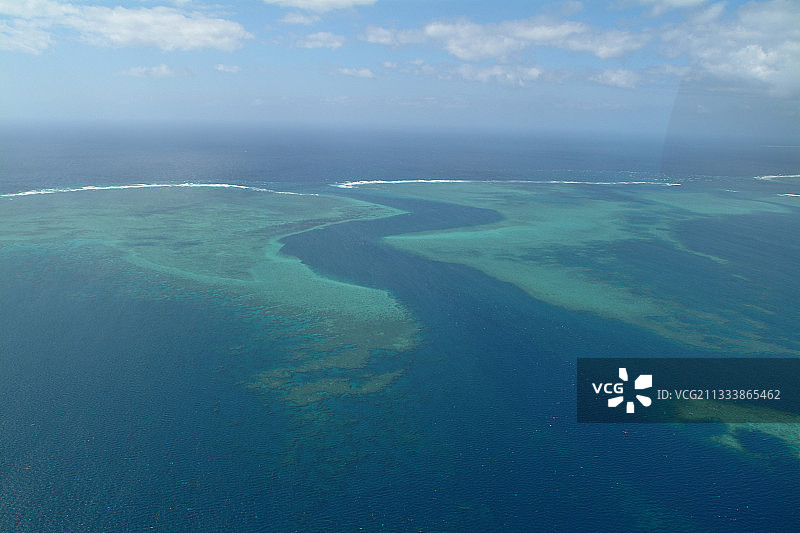 马约特岛泻湖鸟瞰图图片素材