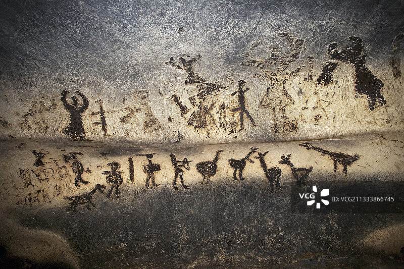 保加利亚马古拉洞穴中的史前洞穴壁画图片素材