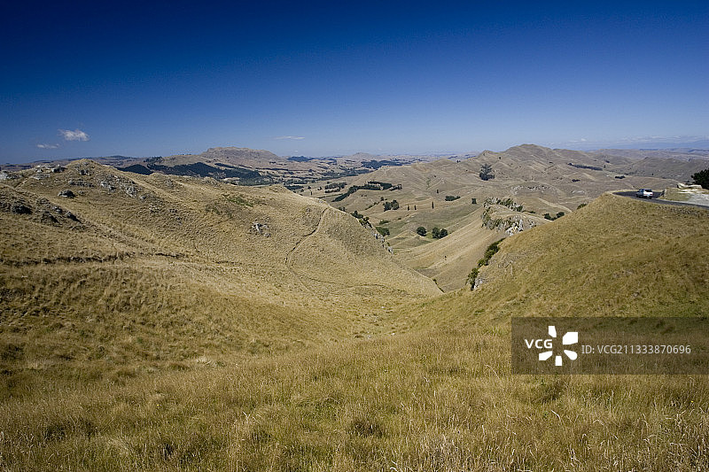 新西兰北岛内皮尔周围的丘陵图片素材
