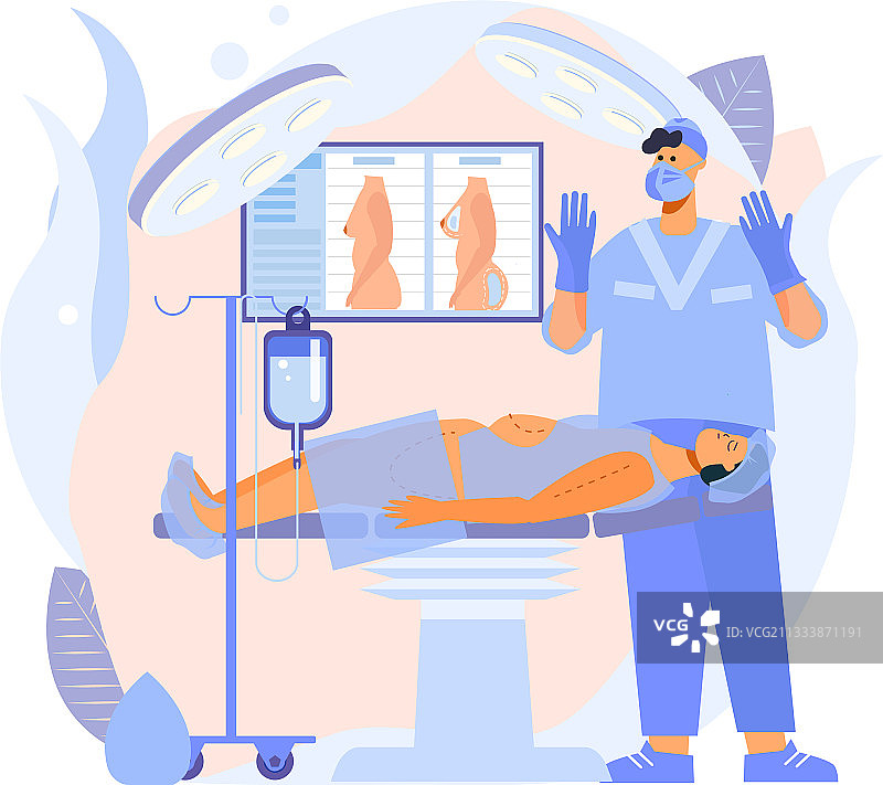 整形外科手术过程组合图片素材