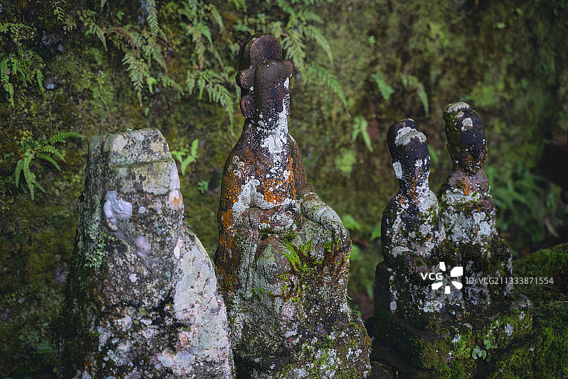 长满苔藓的神像图片素材