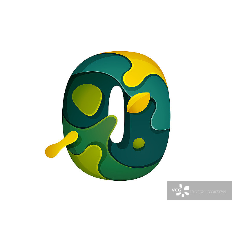 分层雕刻风格剪纸数字0标志图片素材