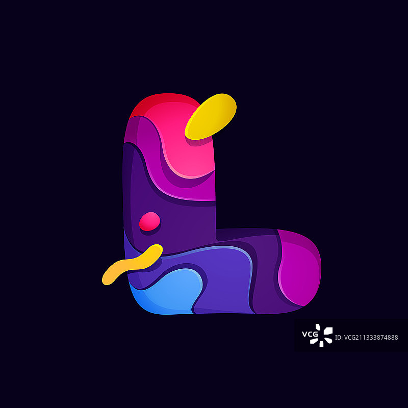 彩色剪纸字母L标志图片素材